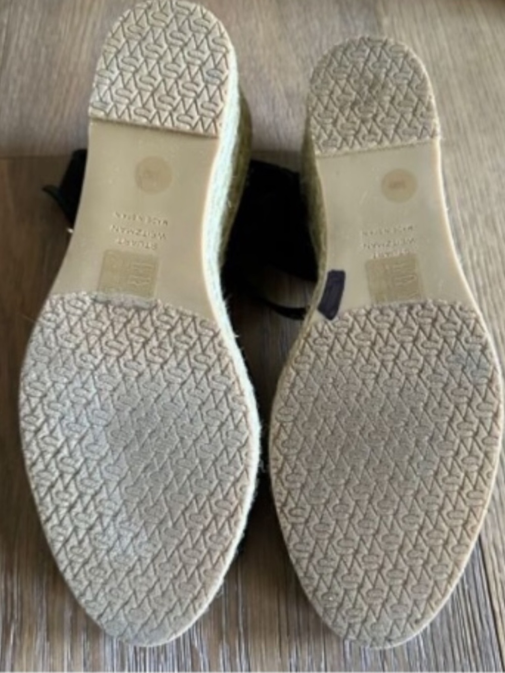 STUART WEITZMAN Tia Espadrille Wedge Sandal Black Ankle Strap Size 10 NEW - Picture 8 of 9